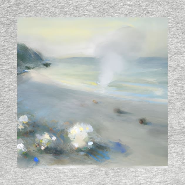 Beach Landscape Pastel Painting by druidwolfart